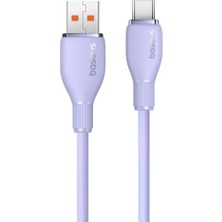 Teknocan Pudding Hızlı Şarj Özellikli Type-C Kablo 100W, 1.2 Metre, Mor
