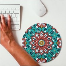 Teknocan Renkli Mandala Tasarımlı Yuvarlak Mouse Pad 20 x 20 cm