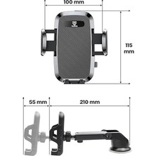 Teknocan 2 Modlu Klima + Torpido Araç Telefon Tutacağı Cam Havalandırma Vantuzlu Araba Telefon Tutucu TT01