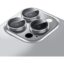 Teknocan Labs Buff 15 Pro Max / 15 Pro Screen Protector 9h Safir Cam Kamera Metal Lens Koruyucu (Gümüş)