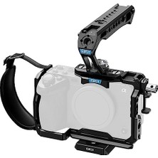 Teknocan FX3/FX30 Için Üst Saplı Tam Kamera Kafes Kiti, Orijinal Xlr Kulp ile Uyumlu, HDMI Için Kablo Kelepçesi, 1/4"-20 Dişli Delikler, Arrı, Soğuk Ayakkabı ve Nato Ray Için 3/8" Yerleştirme