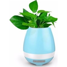 Teknocan Akıllı Saksı Bluetooth Hoparlör Dokunmatik Işıklı Gece Lambası Mp3 Çalar(Mavi)