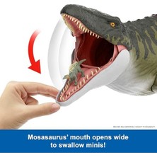 Teknocan Mattel World Rebirth Devasa Mosasaurus Aksiyon Figürü, 2 Saldırı Hareketine Sahip Dinozor Oyuncağı, Filmden Uyarlanan Tasarım, Bükülebilir Eklemler, JGB51