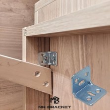 Teknocan Mr.bracket 10 Ad. L Demir Gönye Köşebent 30X25X25MM - Mobilya Dolap Raf Masa Köşe Bağlantı Birleştirme Sabitleme Aparatı