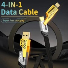 Teknocan 65W 4in1 Type-C-Usb To Type-C-Lightning Hızlı Şarj Kablosu YK-K315