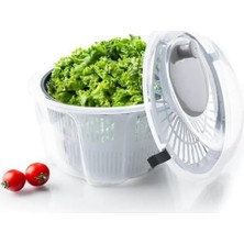 Teknocan Salata Sebze Kurutucu Pratik Salata Kurutucu – Çevirmeli Sebze & Marul Kurutma Kabı, 4,5 l Manuel Dönerli Yıkama ve Kurutma Leğeni, Suyu Ayıran Çok Fonksiyonlu Spinner Bpa Içermez