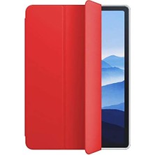 Teknocan iPad Air 11 2024 Için Kılıf (A2902-A2903) Slim Translucent Back Smart Cover Kırmızı [ipad Air 11 2024 ile Uyumlu Kılıf - Kırmızı]
