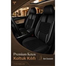 Trobus Suzuki S-Cross 2013+ Uyumlu Apex Linen Bel Destekli Keten Siyah Beyaz Koltuk Kılıfı