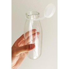 Teknocan 500 ml Şeffaf Sürahi Süt, Ayran, Su, Limonata, Meşrubat Şişesi 500 cc Askılı Kapaklı Cam Şişe 6 Adet (6, Şeffaf Askılı Kapak, 500)