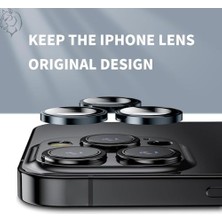 Teknocan 14 Pro / 14 Pro Max / 15 Pro / 15 Pro Max Safir Premıum Kamera Lens Koruyucu, [orijinal Tasarım] Çizilmez 9h Temperli Cam Kamera Ekran Koruyucu, Metal Lens, Siyah