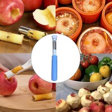 Teknocan 1 Adet 2'si 1 Arada Meyve Sebze Soyucu ve Oyucu, Paslanmaz Çelik Elma Çekirdeği Çıkarıcı, Sebze Meyve Soyacağı Oyacağı, Soyma Oyma Aleti