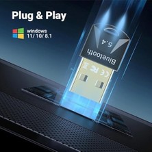 Teknocan PX-BTU54, Bluetooth 5.4, USB Bluetooth 5.4 Adaptör,v5.4 Bluetooth Dongle (Pc,notebook Için, Windows 11/10/8.1/8/7)