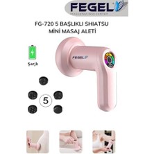 Teknocan Fegel FG-720 Shiatsu 5 Başlıklı Masaj Aleti,6 Hız Kademeli, Yağ Yakımını Destekleyen Masaj Aleti (Siyah)