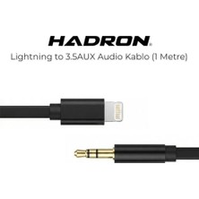 Teknocan Hadron Lightning To 3.5mm Aux Ses Kablosu, 1 Metre, Ios Uyumlu Dönüştürücü (Siyah)