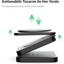 Teknocan Smart Kablosuz Şarj Standı 3'ü Bir Arada Mag Safe ile Uyumlu Qi2 15W Hızlı Şarj Cihazı X6402