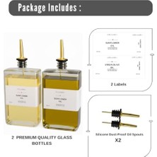 Teknocan Mutfak Için Zeytinyağı Dispenseri Şişesi, Yağ ve Sirke Dispenseri Seti, Şık Kitap Tasarımı, Dayanıklı Cam, Sızdırmaz, Kolay Dökme Ağızları, Mutfak ve Yemek Masası Için Mükemmel, 2'li Set