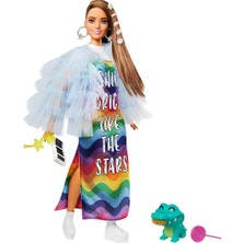Barbie Extra Renkli Elbiseli Bebek GYJ78 Eğlenceli Aksesuarlar ve Canlı Renklerle 3+ Yaş İçin