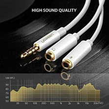 Teknocan Mikrofon ve Kulaklık Ayırıcı 3.5 mm Y Kablo Beyaz