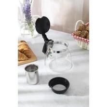 Teknocan Dayanıklı Borosilikat Cam Demlik, Kendinden Süzgeçli, Şık Tasarım (900 Ml)