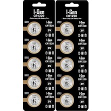Teknocan Batteries CR1220 Lityum Düğme Pil 3V 1220 (10'lu Paket)