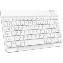 Teknocan Bluetooth 10 Inç Ios Windows Uyumlu Kablosuz Klavye - Türkçe - Şarjlı - Sessiz - Multimedia - Ultra Ince Beyaz