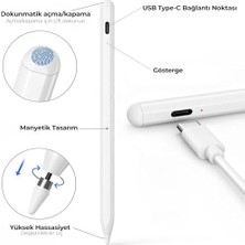 Teknocan iPad Kalem – Pencil Alternatifi iPad Pencil | Usb-C Hızlı Şarj, Rejection, 8 Saat Pil | iPad 6-10, Air, Pro, Mini Uyumlu, 2 Yedek Uç