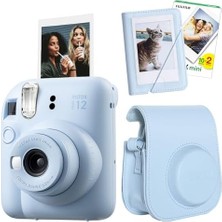 Teknocan Mini 12 Mavi Fotoğraf Makinesi-20'lu Film-Mini Albüm ve Deri Kılıf Seti
