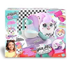 Teknocan Canal Toys - Plush Hair'iffic Salon – Çocuklara Uygun Pelüş Hayvan, Pille Çalışan Airbrush, Şablonlar ve Yıkama Istasyonu, Yaratıcı ve Tekrar Kullanılabilir (6 Yaşından Itibaren)