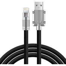 Teknocan BN58-1 Uyumlu 120W Watt 6A Süper Hızlı Şarj Data Kablosu 1 Metre Ios Kablo (Siyah)
