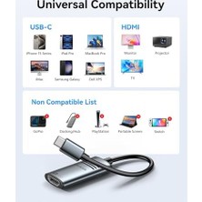Teknocan Essager USB C - HDMI 2.1 Adaptör 8K@60Hz 4K@144Hz Alüminyum Tip-C HDMI Kablosu, Thunderbolt 4 3 Destek 48 Gbps/hdcp2.3/hdr Dizüstü Bilgisayar, Tablet Için Uyumlu