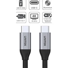Teknocan Usb-C - Usb-C 5gbps 4K 60Hz 20V/5A Kablo 2m | C14091ABK | Video 4K @ 60 Hz | USB 3.1 Gen 1 Özellikler | 100 W Güç Dağıtımı | Alüminyum Bağlantılar