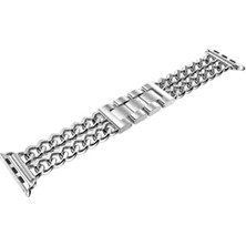 Teknocan - ile Uyumlu 44/45/46/49MM Kordon Cowboy Zincir Metal Kordon 2/3/4/5/6/se/7/8/9/10/11/ultra