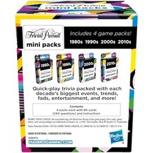 Teknocan Hasbro Gaming Trivial Pursuit Mini Paketler Çoklu Paket, Yetişkinler ve Gençler Için Eğlenceli Trivia Soruları 16+, Içerir 4 Yıllar Içeren 4 Oyun