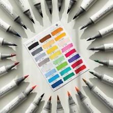 Teknocan 24’lü Çift Uçlu Alkol Bazlı Marker Kalem Seti – Brush + Chisel