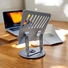 Teknocan 360 Derece Sonsuz Pozisyonda Dönebilen Katlanabilir Metal Alaşımlı Yükseklik ve Açı Ayarlı Kaydırmaz Tablet Notebook ve Laptop Standı (Laptop Notebook ve Tablet Standı N4)