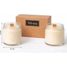 Teknocan Sandal Ağacı Kokulu Dekoratif Ahşap Fitil 200 ml Kutulu Hediyelik 2'li Set Kavanoz Mum