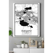 Teknocan (PSTER18624) Eskişehir Harita Dekoratif Tasarım Kanvas Tablo 50 x 70