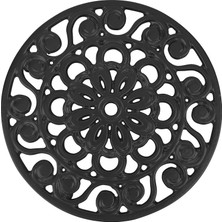 Teknocan Innovations Dekoratif Dökme Demir Metal Trivet (Siyah)