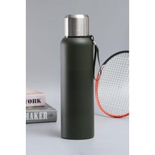 Teknocan 304 L Çelik 750 ml Yeşil Kamp Piknik Termos Tutmalı Termos CIN491YS