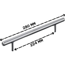 Teknocan 5 Adet Keijo Inox 224MM Paslanmaz Kulp (Mobilya, Dolap Kulbu, Kulp Modeli)