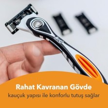 Teknocan Bıc Hybrid 5 4'lü Yedek Tıraş Bıçağı Kartuşu (5 Bıçak), 5 Teknolojik Titanyum Bıçak, E Vitamini ile Zenginleştirilmiş Geniş Kayganlaştırıcı Bant