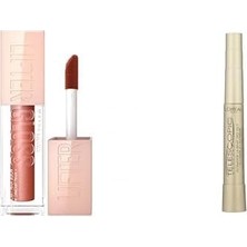 Teknocan New York Lifter Gloss Nemlendirici Dudak Parlatıcısı- 009 Topaz + L'oréal Paris Telescopic Maskara - Siyah
