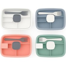 Teknocan Vakumlu Lunchbox Yemek Kabı – Sızdırmaz, Taşınabilir ve Sağlıklı Saklama Kutusu | Çatal Kaşık Bölmeli | Gıda Dostu (Gri)