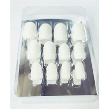 Teknocan Mona Lady Takma Tırnak Beyaz Renk Set Küt 12 Adet Kendinden Yapışkanlı