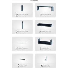 Teknocan Modüler 3 Katlı Banyo Düzenleyici Raf; Yapışkanlı Duvar Rafı, Delmeden Montaj Mutfak Organizeri, 2 Çekmeceli & Kancalı Havluluk, Şampuanlık Duş Rafı, Çok Amaçlı Beyaz Banyo Dolabı Düzenleme (Beyaz)