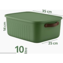 Teknocan 2'li Kapaklı Saklama Kutusu Seti (10 Litre) – Taşınabilir Kulplu, Dolap Içi Düzenleyici, Çok Amaçlı Organizer Kutu, Oyuncak & Kıyafet Kutusu