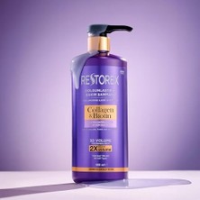 Teknocan Restorex Collagen & Biotin Dolgunlaştırıcı Şampuan 900 ml – Hacimsiz Saçlar Için Sülfatsız, Kolajen ve Biotin Içerikli Yoğun Hacim Veren Bakım Şampuanı (2 Paketi)