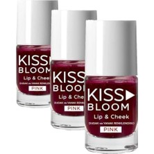 Teknocan Kıss & Bloom Doğal Görünümlü Dudak ve Yanak Renklendirici Lip & Cheek Pink 11 ml (3 Paketi)