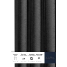 Teknocan Fabric Safir Ekstrafor Büzgülü Kadife Dokulu Yüksek Kaliteli Tek Kanat Fon Perde 250 x 250