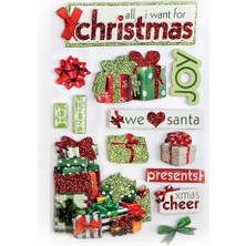 Teknocan Productions 3D Çıkartmalar 4,5"x8,5"-All I Want For Christmas